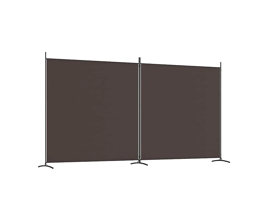 Paravent 2 panneaux Marron 348x180 cm Tissu