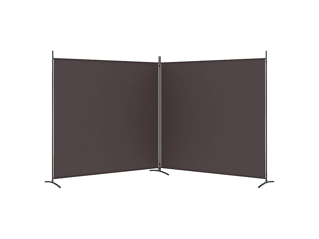 Paravent 2 panneaux Marron 348x180 cm Tissu