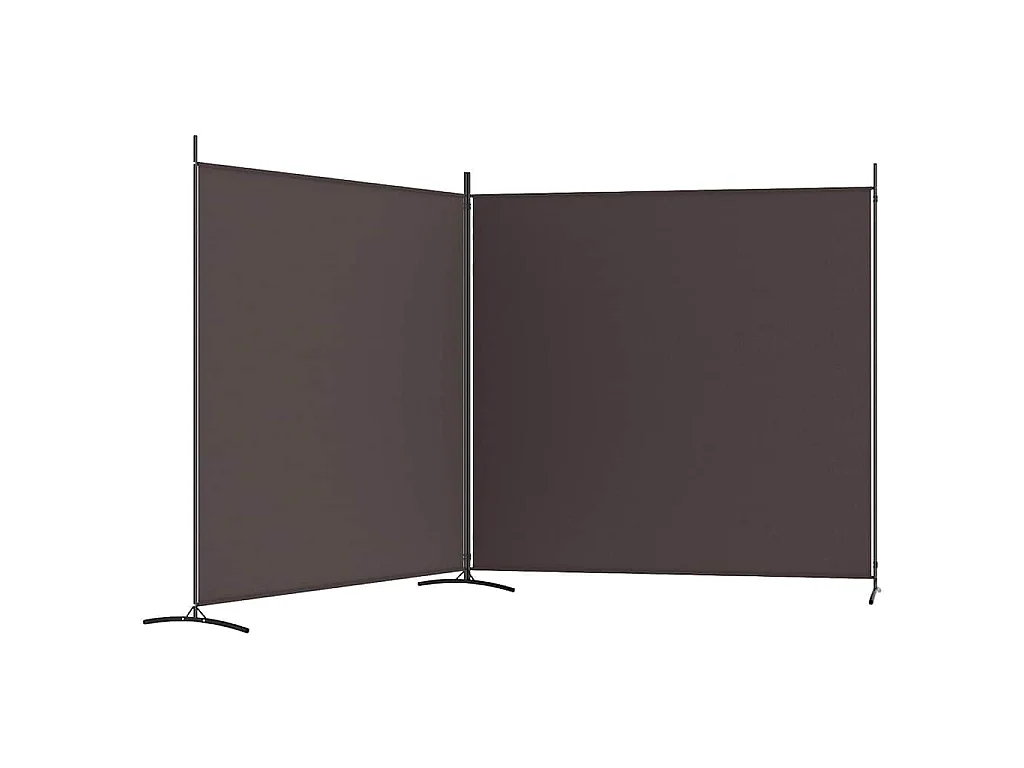 Paravent 2 panneaux Marron 348x180 cm Tissu