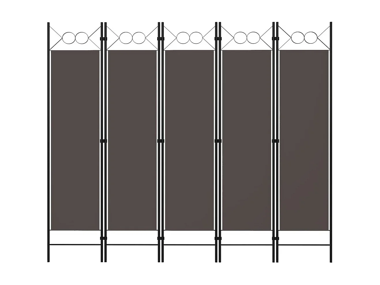 Cloison de séparation 5 panneaux Anthracite 200x180 cm