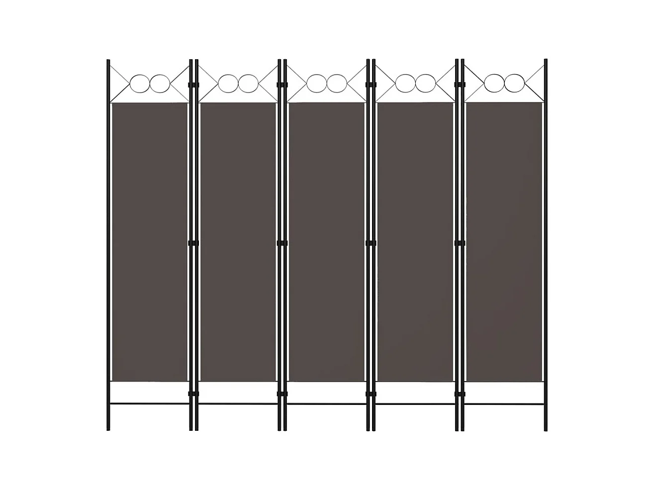 Kamerscherm met 5 panelen 200x180 cm antraciet