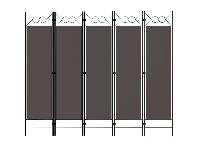 Cloison de séparation 5 panneaux Anthracite 200x180 cm