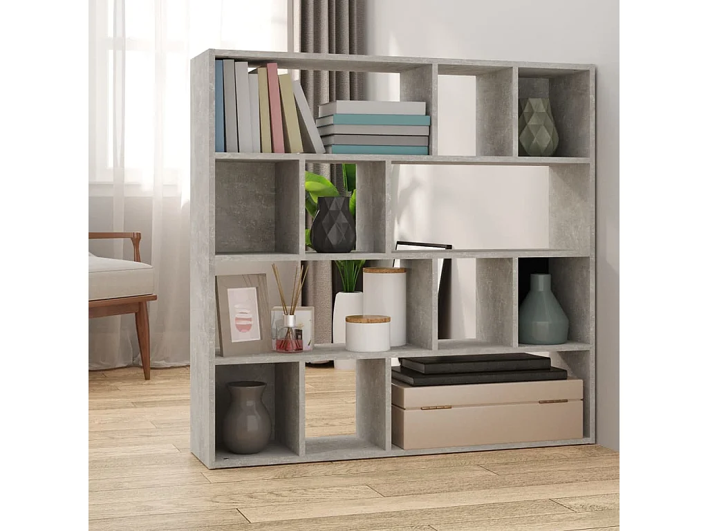 Libreria/Divisorio Grigio Cemento 105x24x102 cm