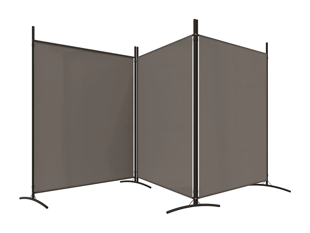 Cloison de séparation 3 panneaux Anthracite 525x180 cm Tissu