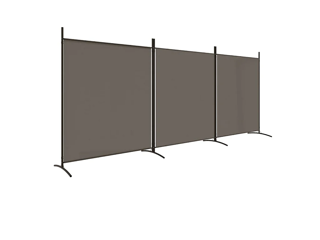 3-tlg. Paravent Anthrazit 525x180 cm Stoff