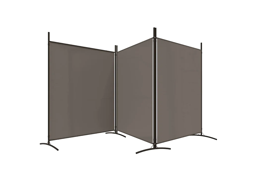 3-tlg. Paravent Anthrazit 525x180 cm Stoff