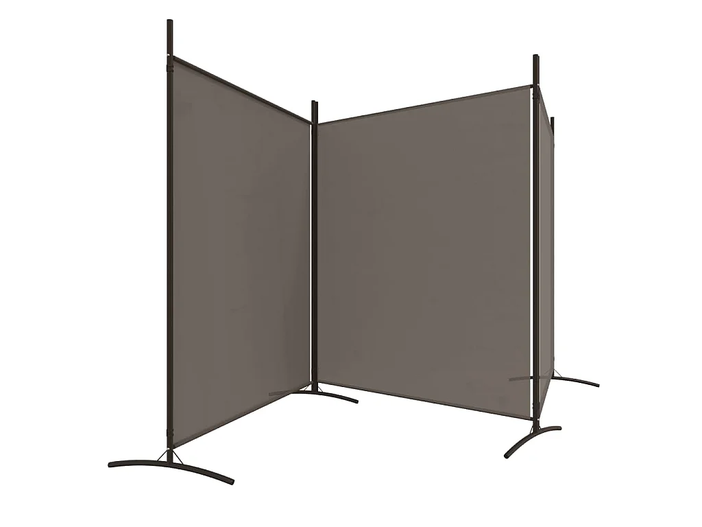 3-tlg. Paravent Anthrazit 525x180 cm Stoff
