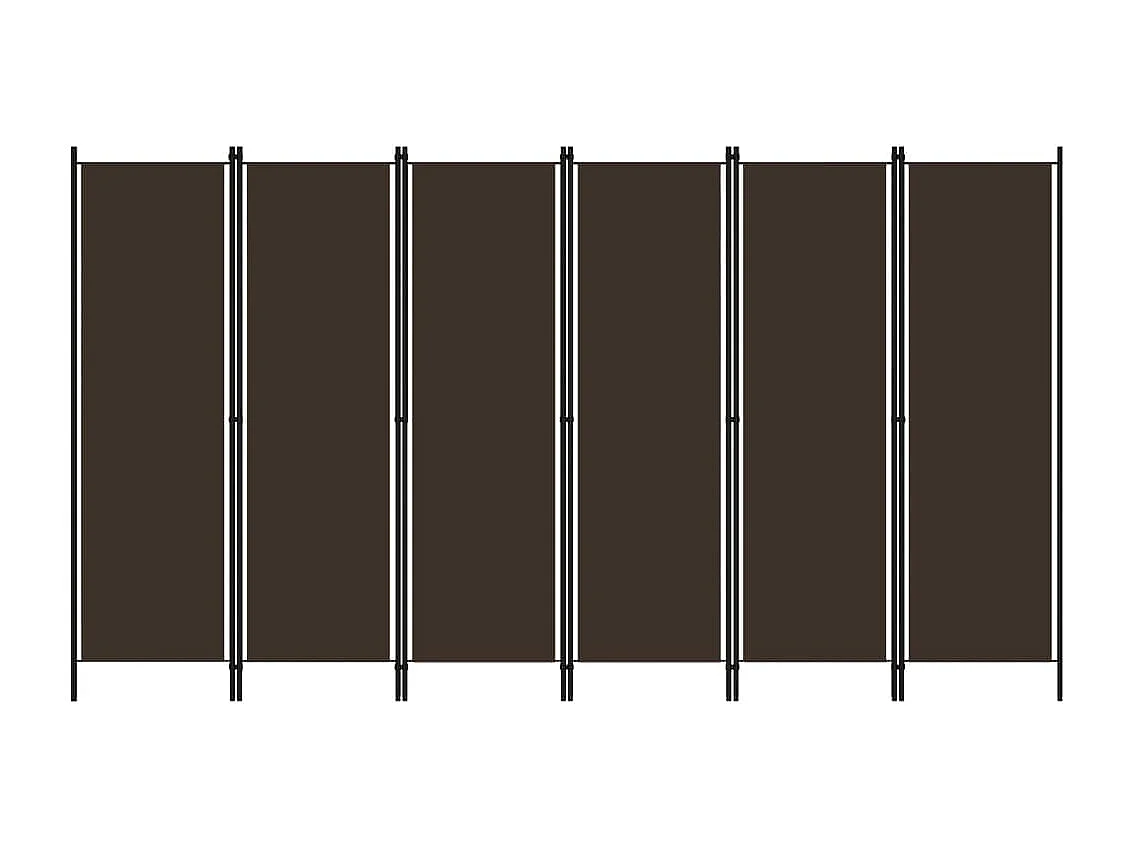 Cloison de séparation 6 panneaux Marron 300x180 cm