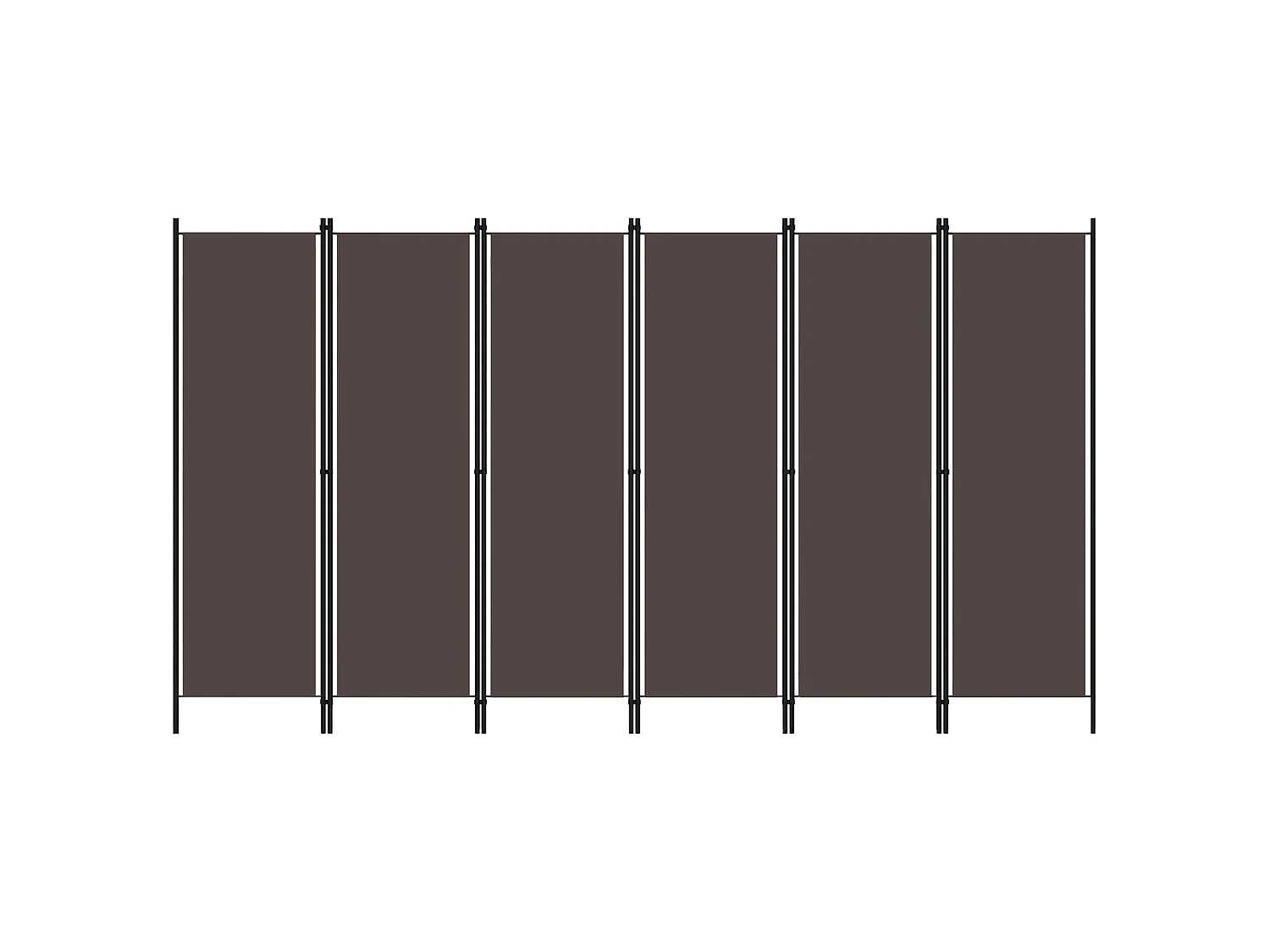 Paravent 6 panneaux Marron 300x180 cm