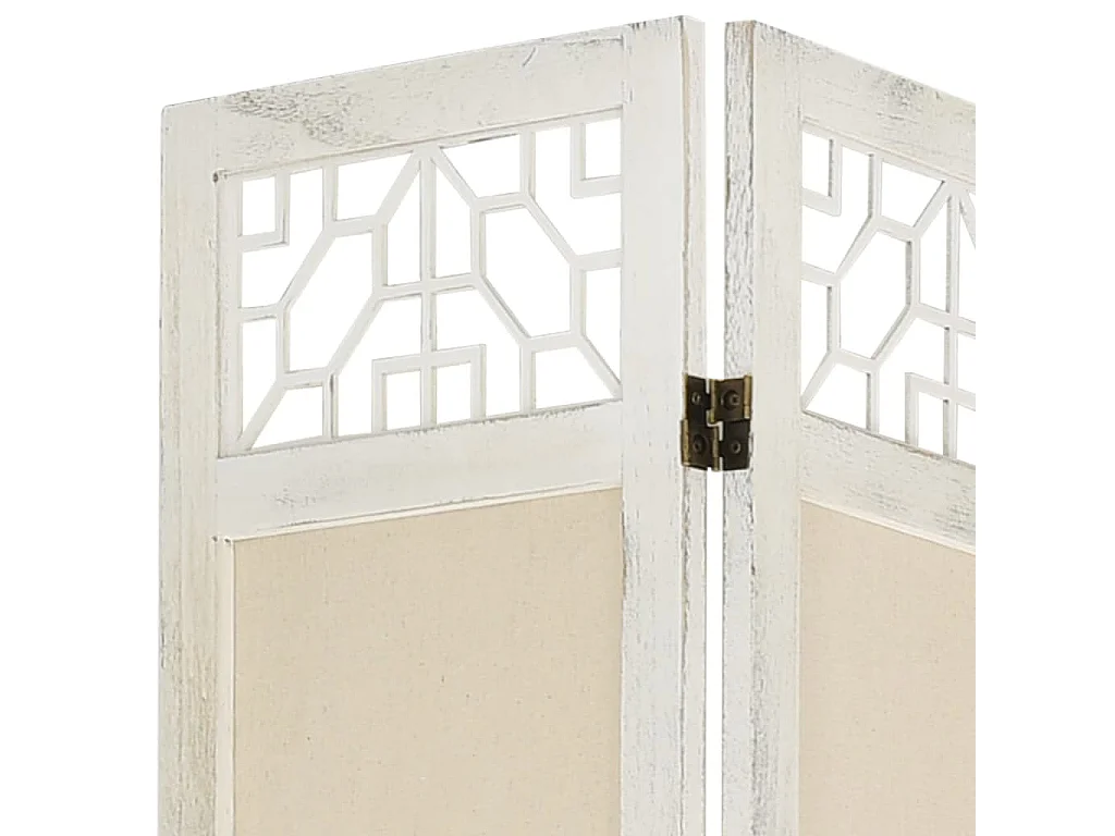 Cloison de séparation 5 panneaux Crème 175x165 cm Tissu