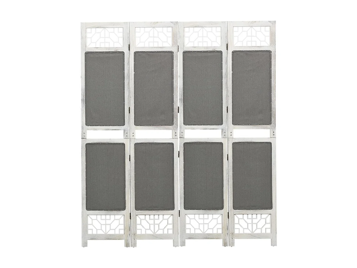 338555  4-Panel Room Divider Grey 140x165 cm Fabric