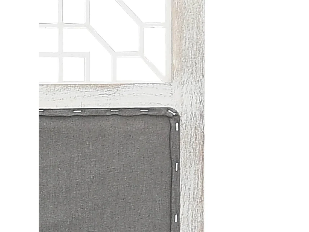 338555  4-Panel Room Divider Grey 140x165 cm Fabric
