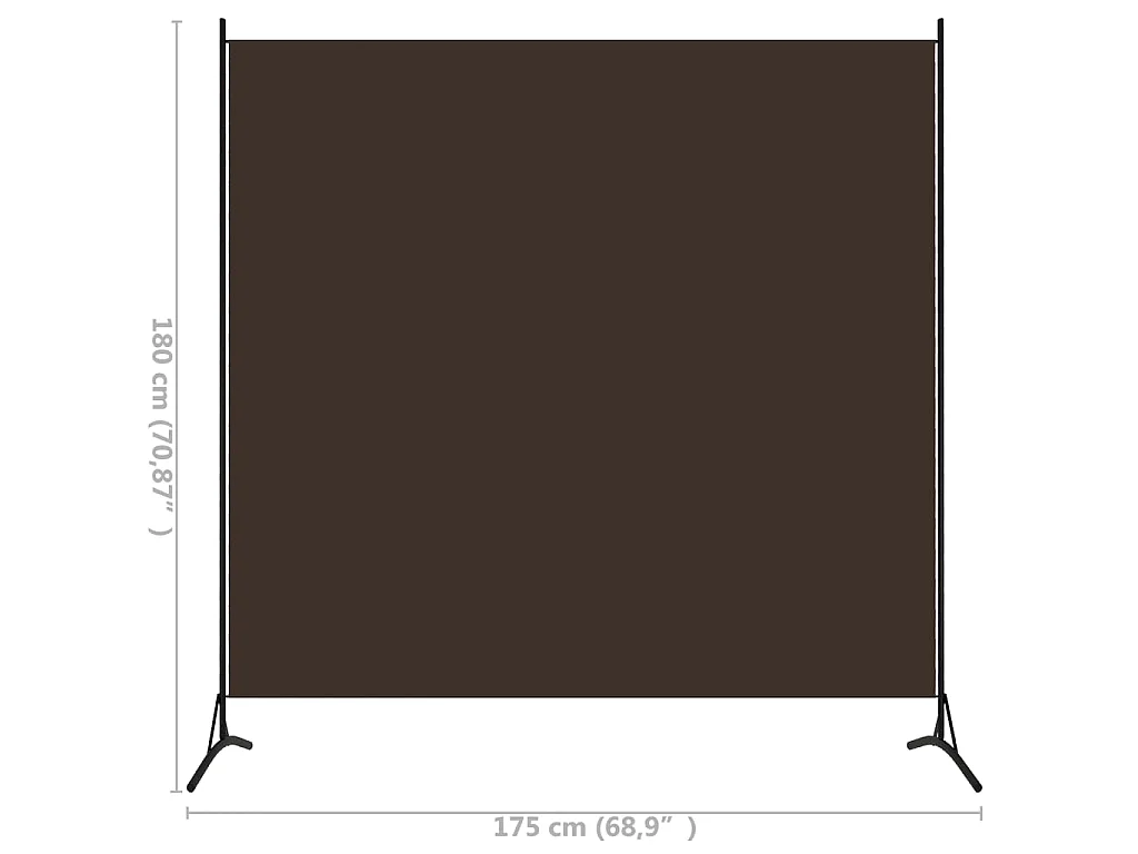 Cloison de séparation marron 175x180 cm tissu