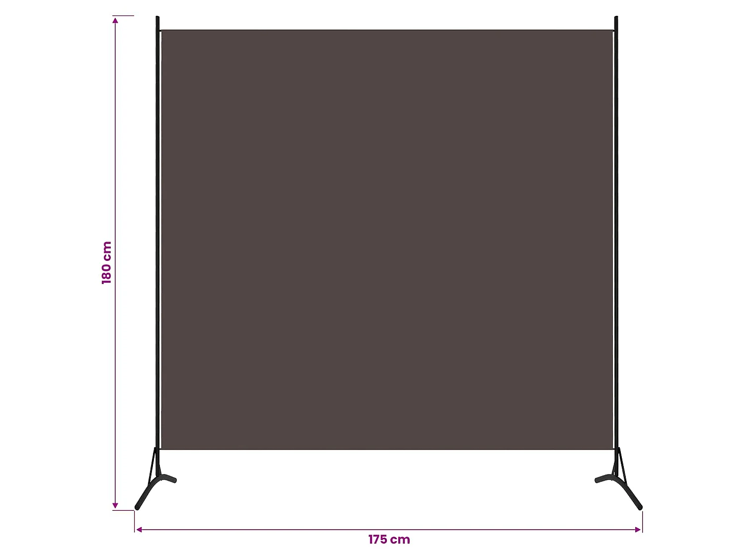 Kamerscherm met 1 paneel 175x180 cm bruin