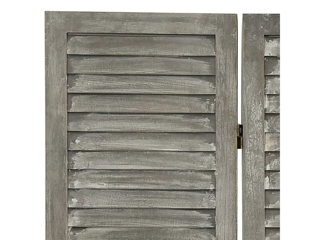 Cloison de séparation 5 panneaux Gris 179x166 cm Bois solide