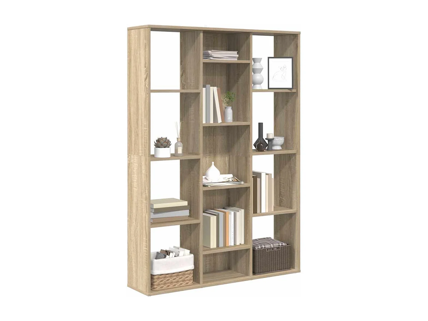 Séparateur de pièce/Bibliothèque Chêne sonoma 100x24x140 cm