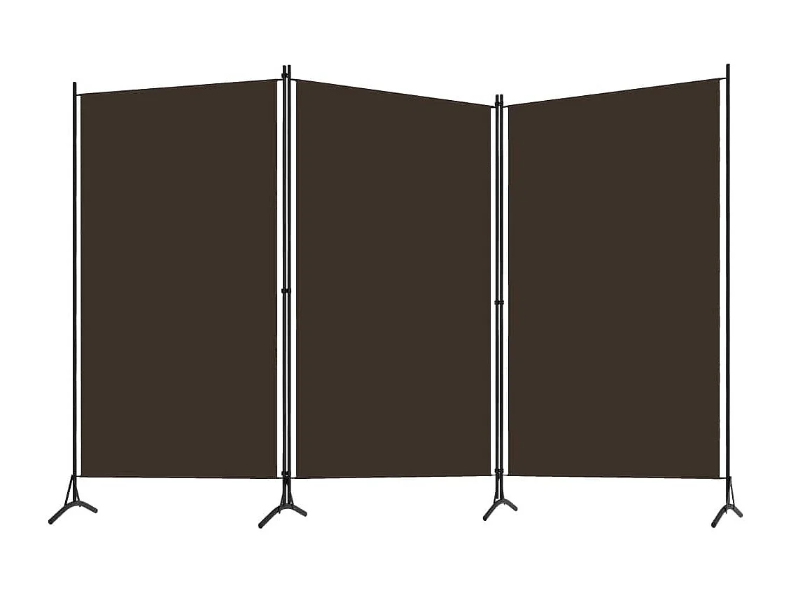 Divisória de quarto com 3 painéis 260x180 cm castanho