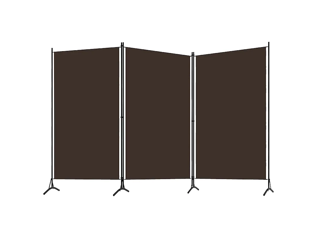 3-tlg. Raumteiler Braun 260x180 cm