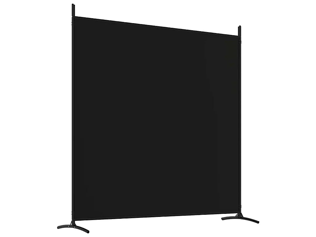 4-tlg. Paravent Schwarz 698x180 cm Stoff