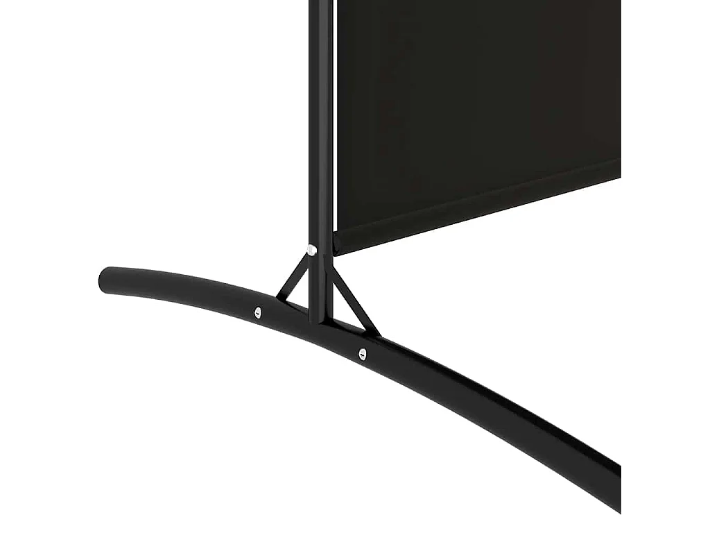 4-tlg. Paravent Schwarz 698x180 cm Stoff
