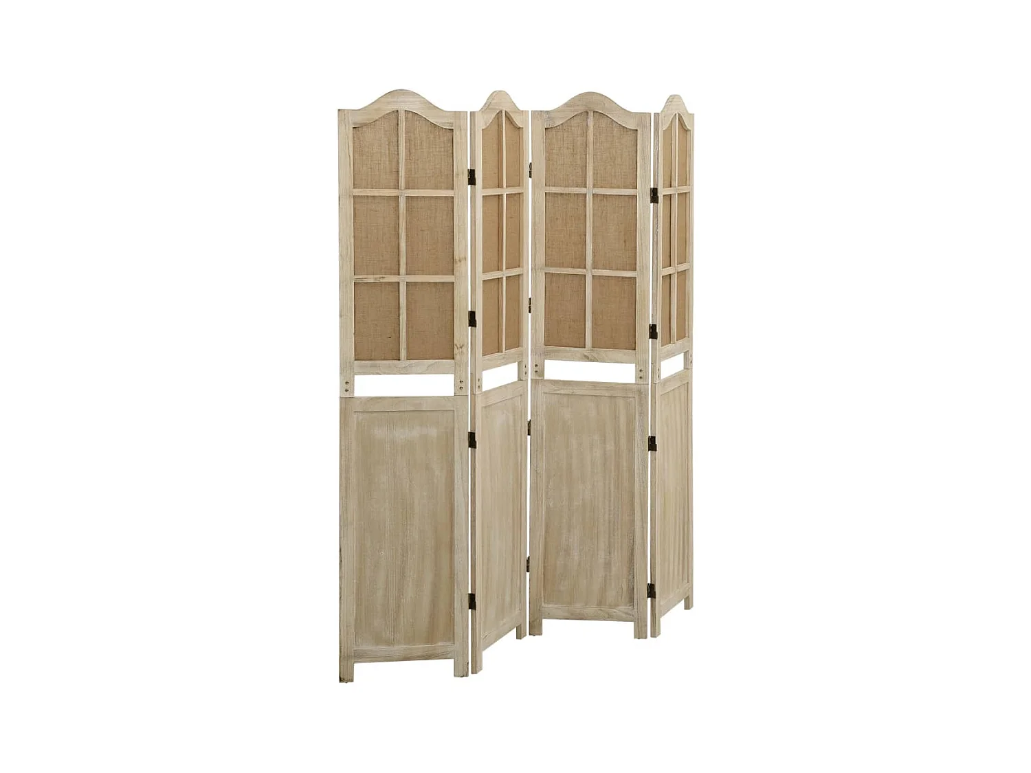 Cloison de séparation 4 panneaux Marron 140x165 cm Tissu