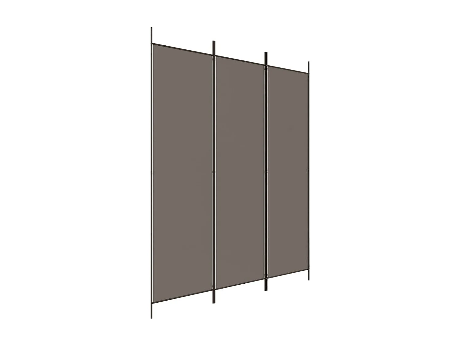 Cloison de séparation 3 panneaux Anthracite 150x220 cm Tissu