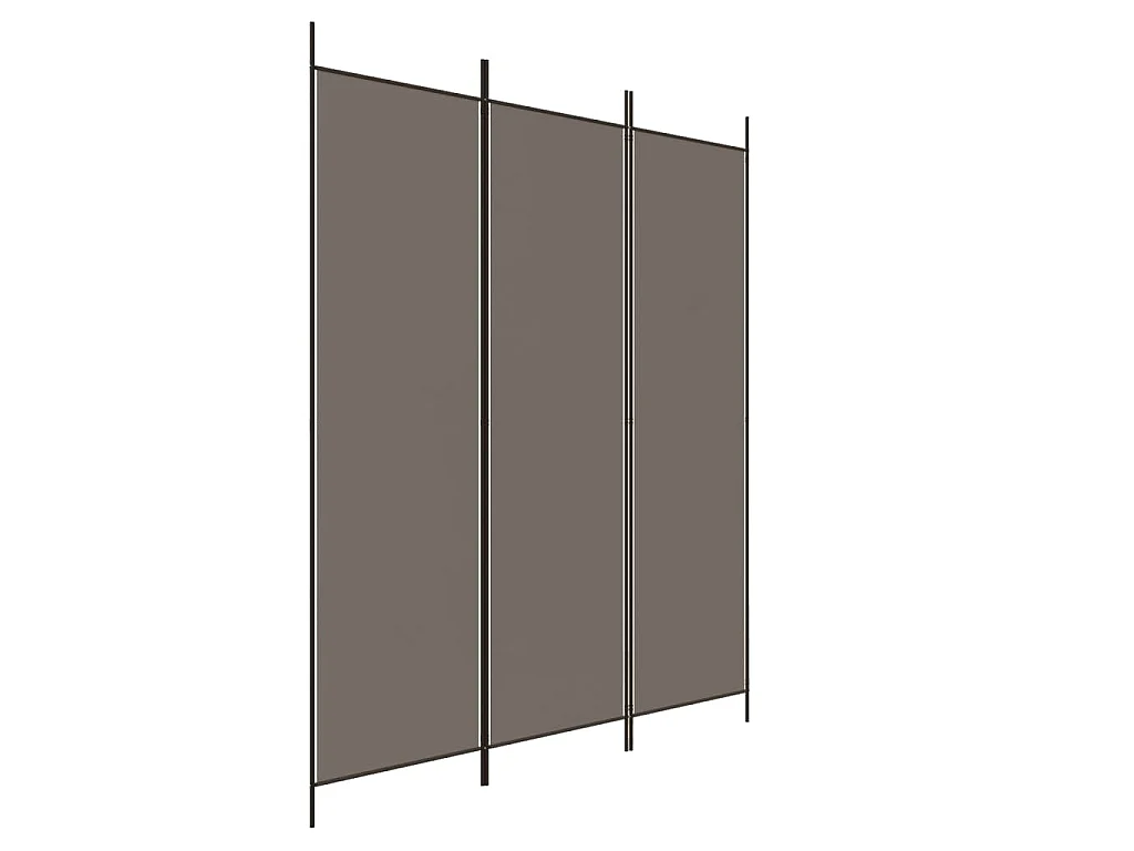 Divisorio a 3 Pannelli Antracite 150x220 cm in Tessuto