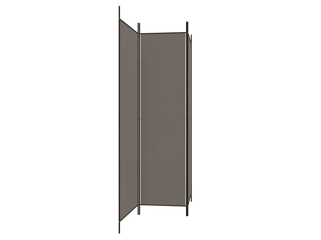 Divisorio a 3 Pannelli Antracite 150x220 cm in Tessuto