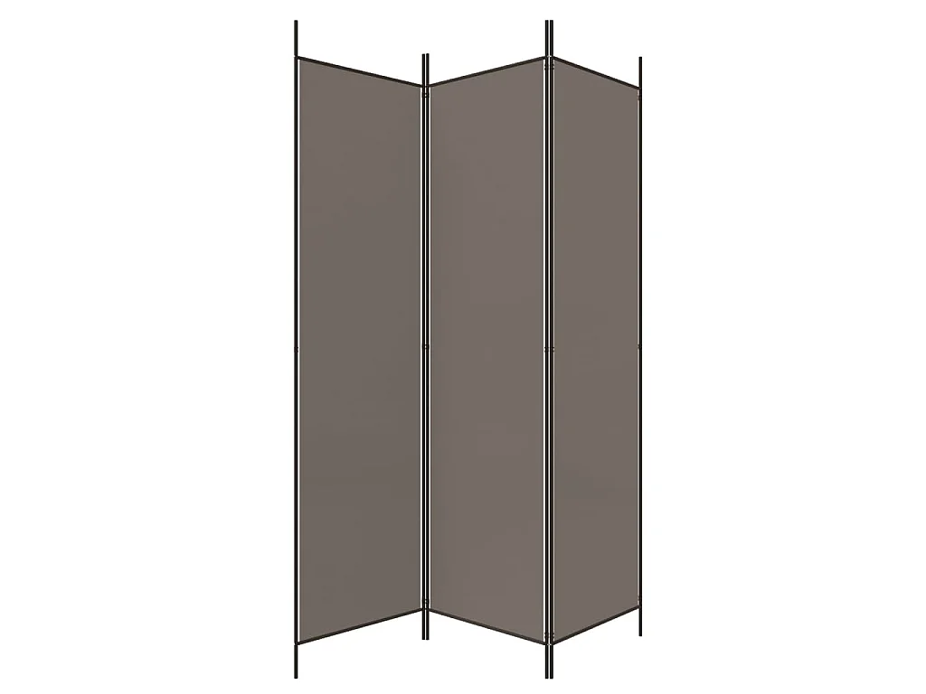 Divisorio a 3 Pannelli Antracite 150x220 cm in Tessuto
