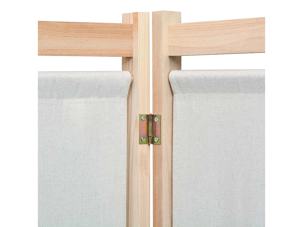 Paravent 3 panneaux Crème 120x170x4 cm Tissu