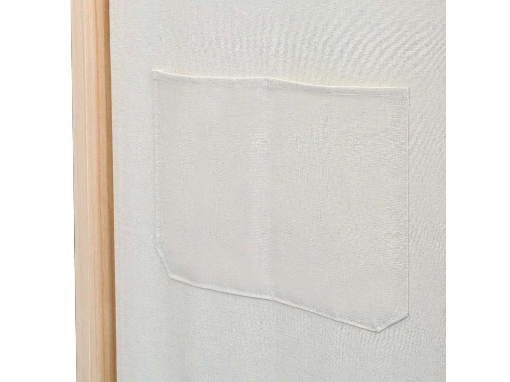 Paravent 3 panneaux Crème 120x170x4 cm Tissu