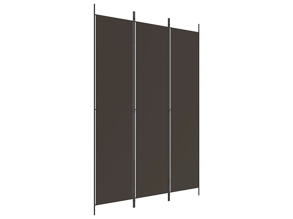Divisorio a 3 Pannelli Marrone 150x220 cm in Tessuto