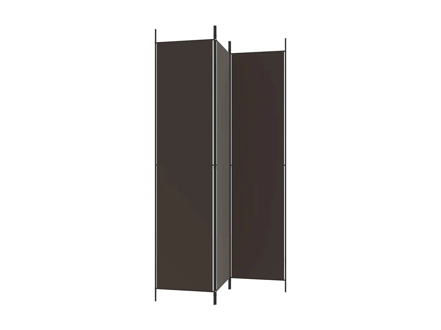 Divisorio a 3 Pannelli Marrone 150x220 cm in Tessuto