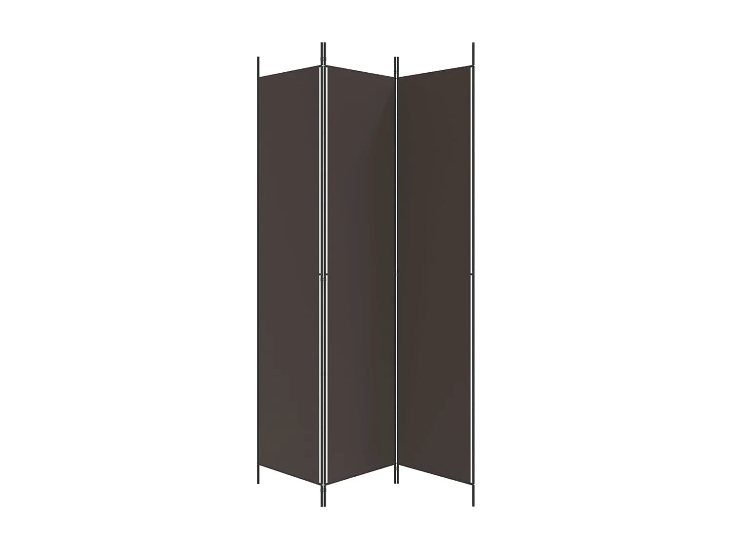Divisorio a 3 Pannelli Marrone 150x220 cm in Tessuto