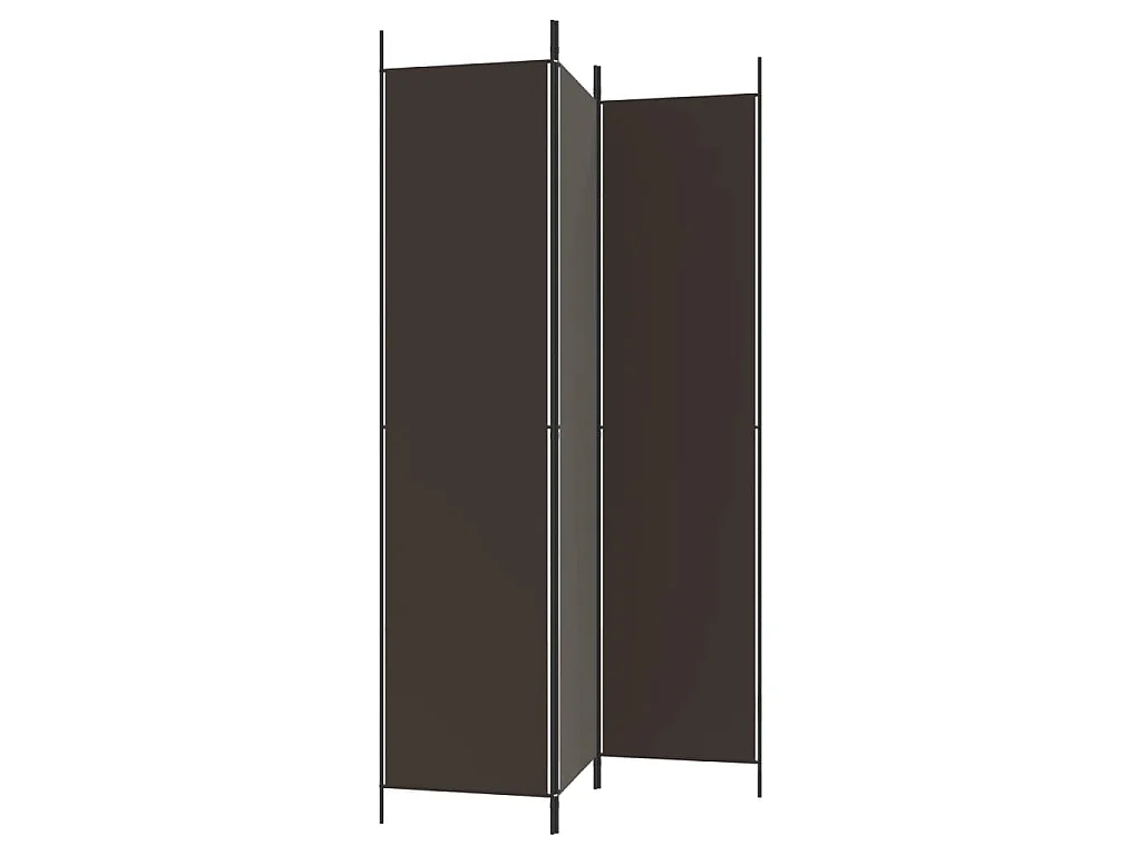 Divisorio a 3 Pannelli Marrone 150x220 cm in Tessuto