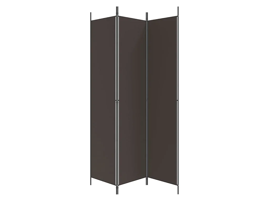 Divisorio a 3 Pannelli Marrone 150x220 cm in Tessuto