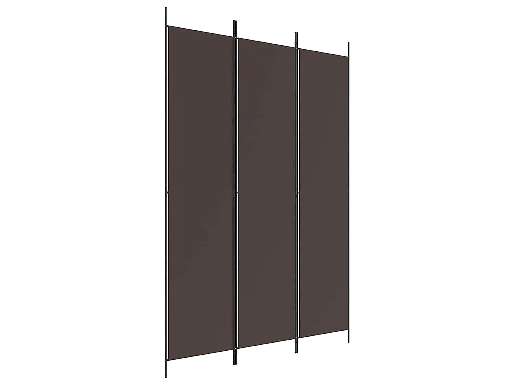 Paravent 3 panneaux Marron 150x220 cm Tissu