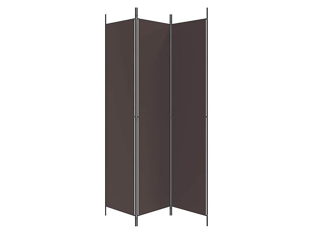 Paravent 3 panneaux Marron 150x220 cm Tissu