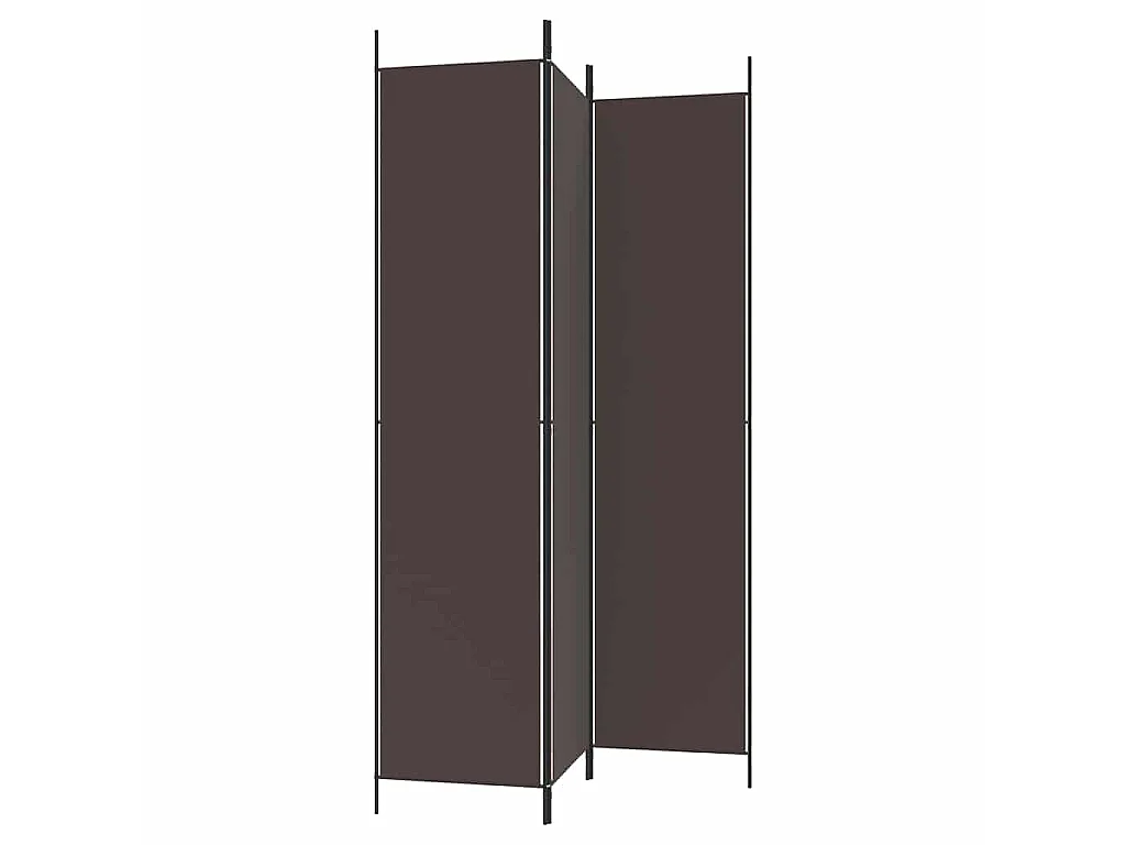 Paravent 3 panneaux Marron 150x220 cm Tissu