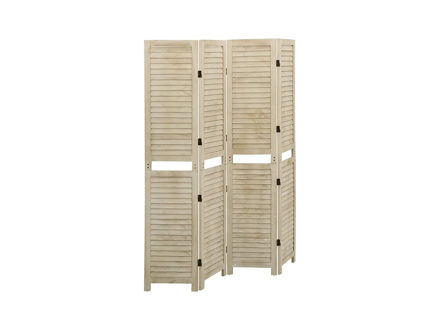 Cloison de séparation 4 panneaux 140x165 cm Bois de Paulownia