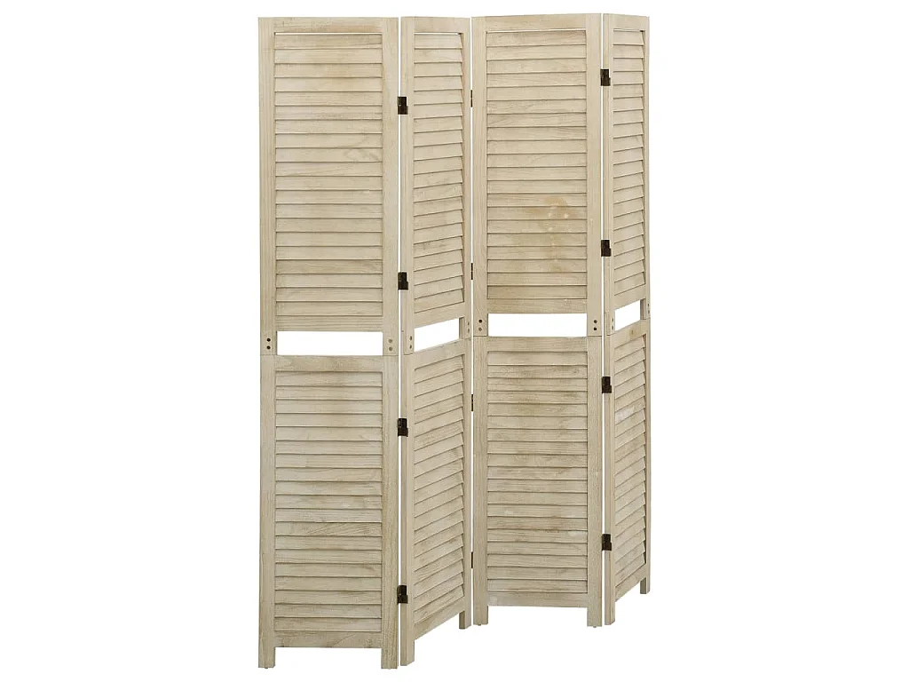Paravent 4 panneaux 140x165 cm Bois de Paulownia
