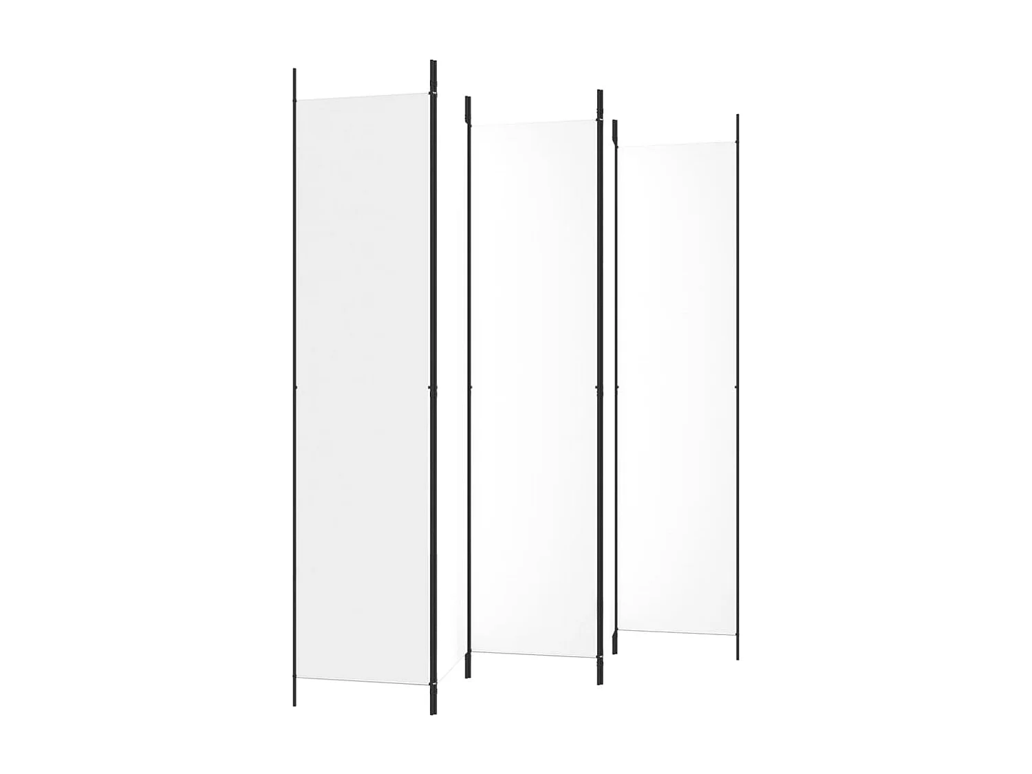 5-tlg. Paravent Weiß 250x220 cm Stoff