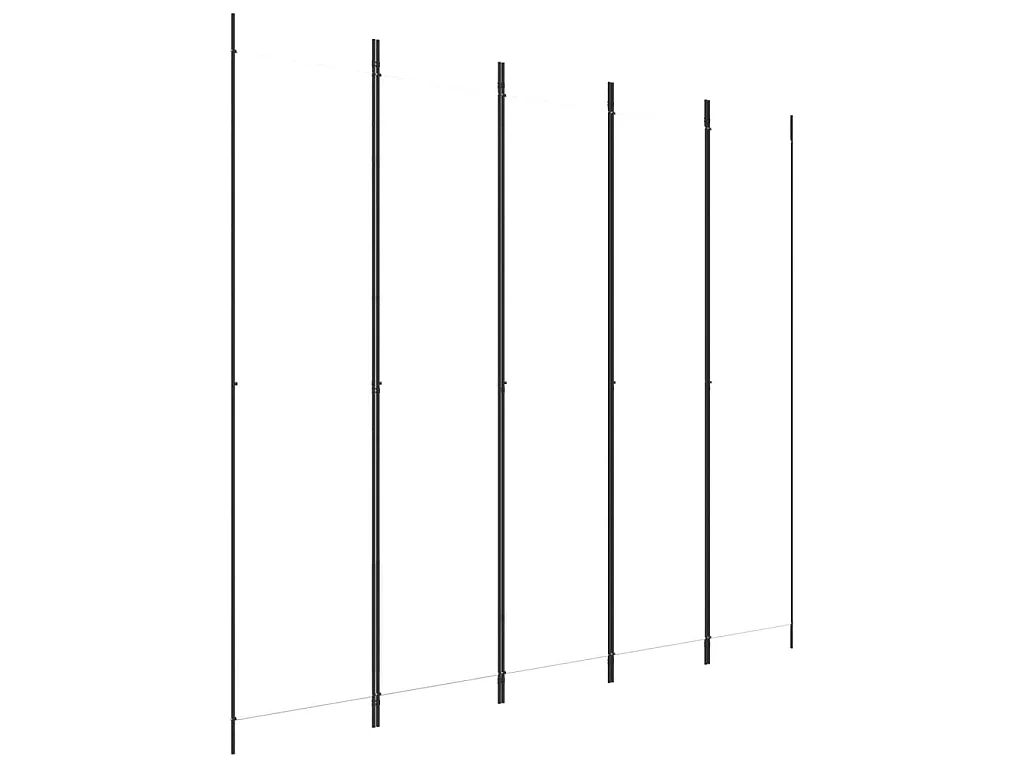 5-tlg. Paravent Weiß 250x220 cm Stoff
