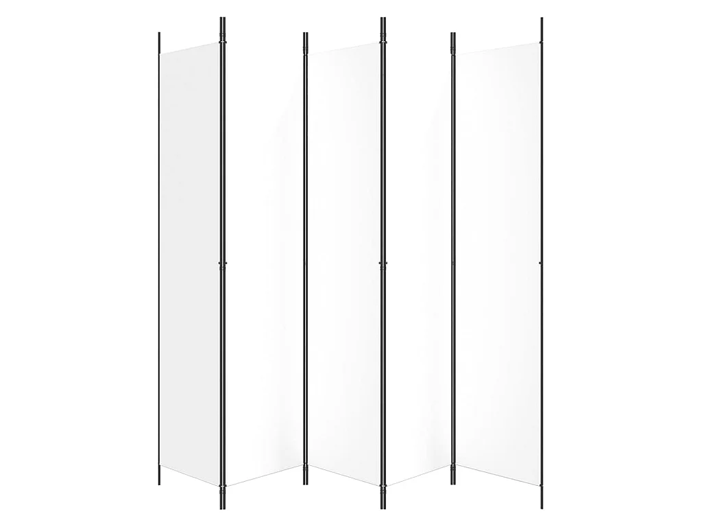 5-tlg. Paravent Weiß 250x220 cm Stoff
