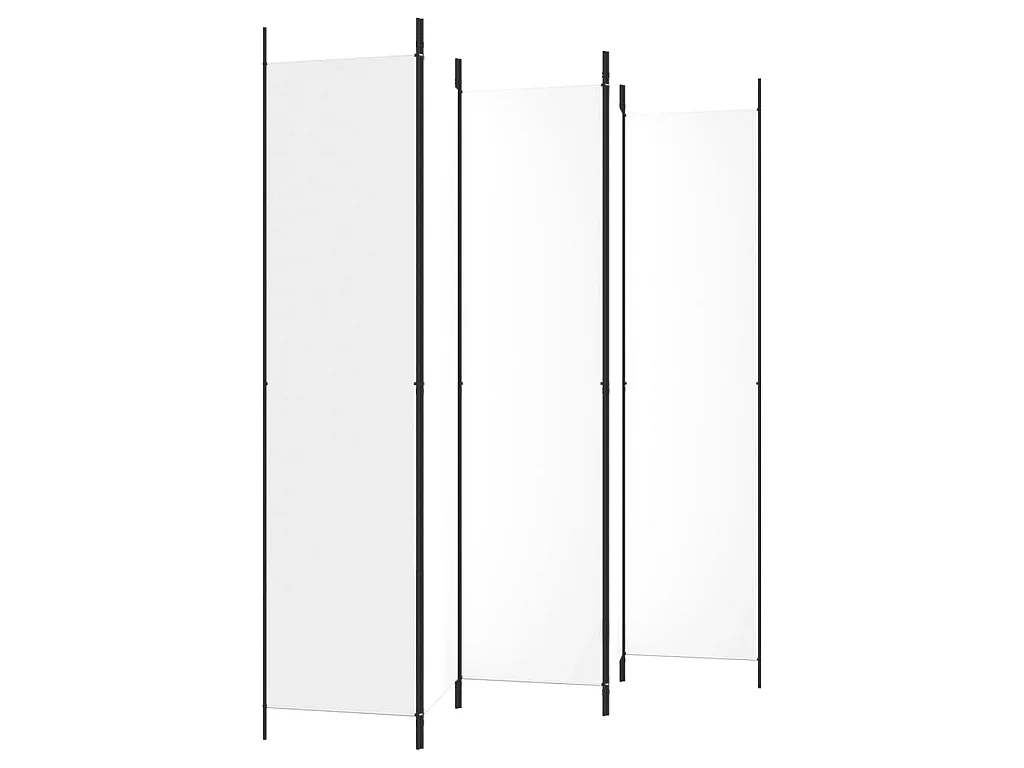 5-tlg. Paravent Weiß 250x220 cm Stoff