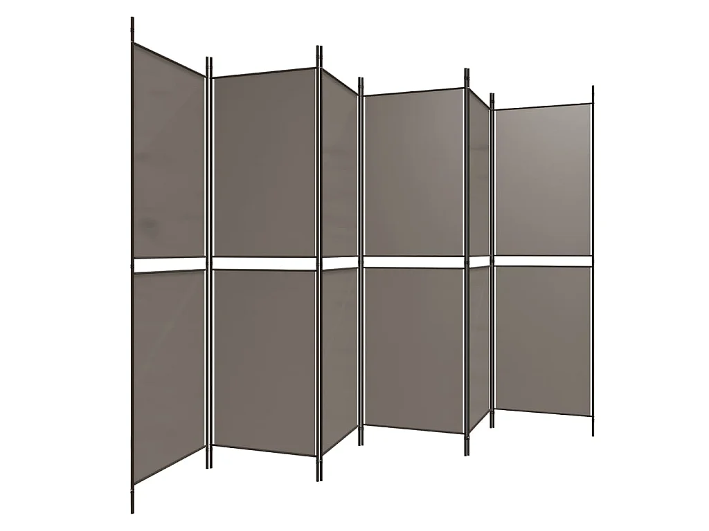 Paravent 6 panneaux Anthracite 300x180 cm Tissu