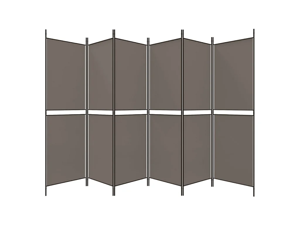 Paravent 6 panneaux Anthracite 300x180 cm Tissu