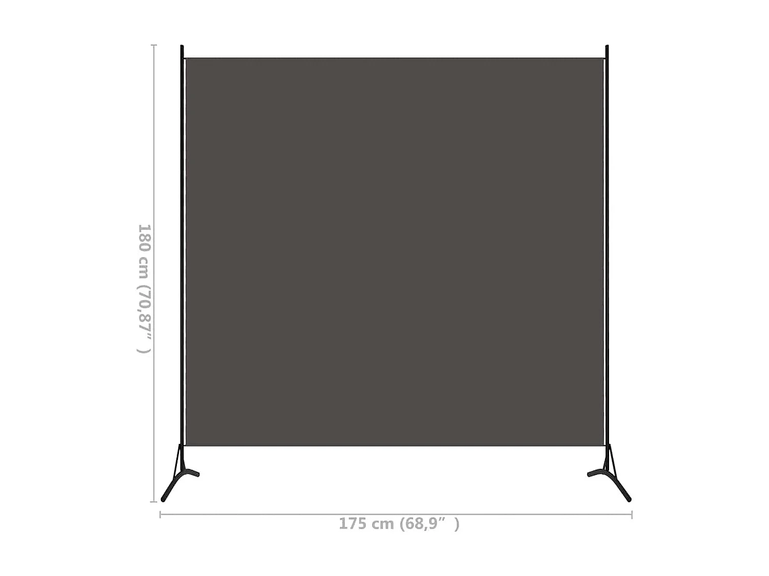 Biombo divisor de 1 panel gris antracita 175x180 cm