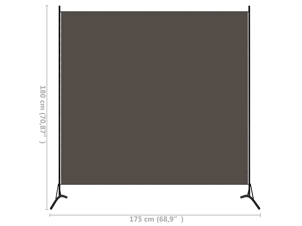 Paravent anthracite 175x180 cm tissu