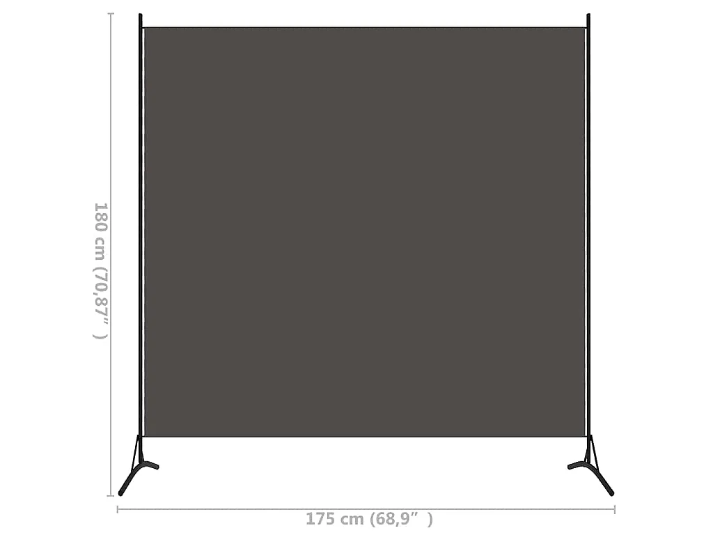 Paravento Antracite 175x180 cm in Tessuto